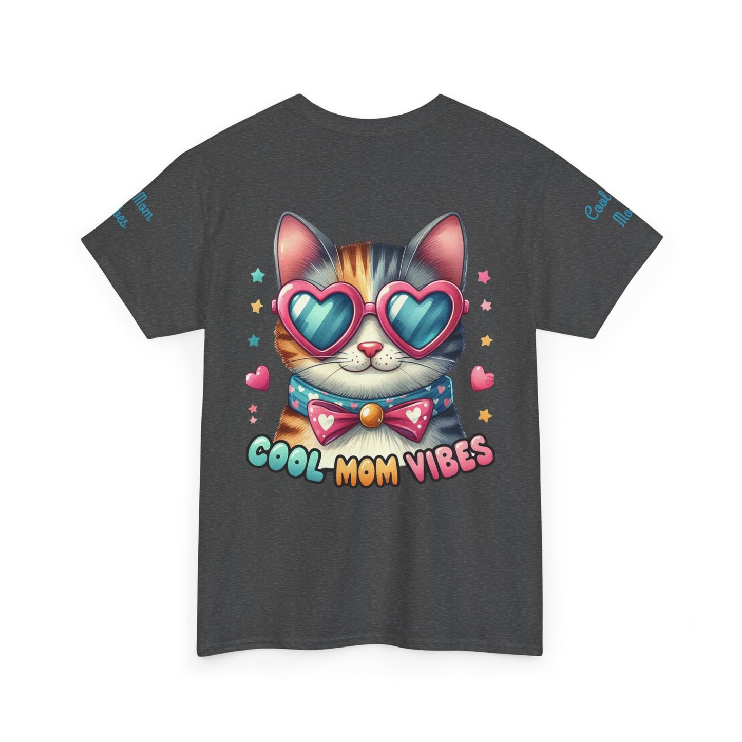 Cool Mom Vibes Cat Tee, Unisex Cotton T-Shirt, Cute Cat Shirt, Pet Lover Gift, Fun Gift for Moms, Playful Everyday Wear