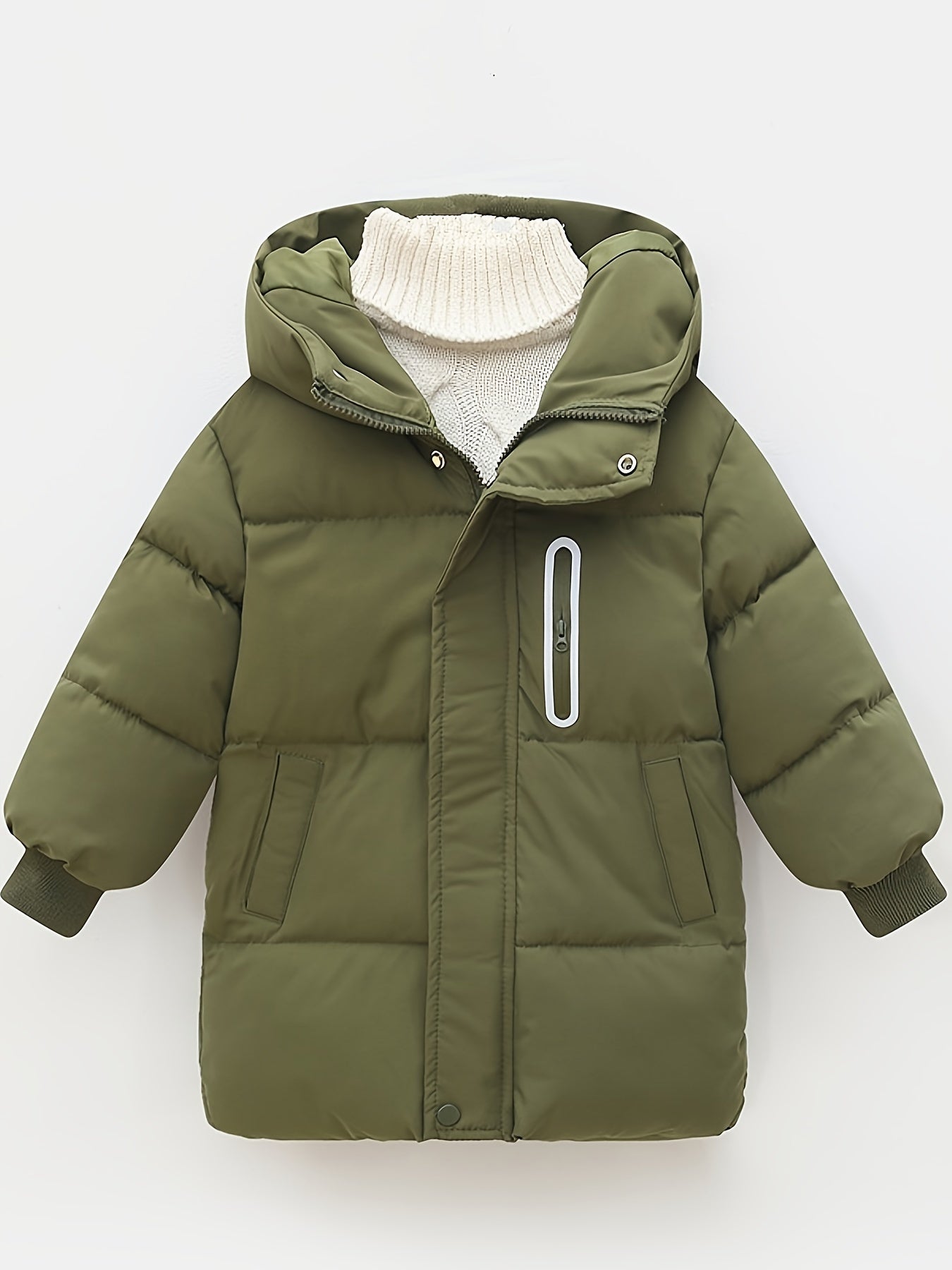 Youngsters' WarmthMax Hooded Parka Jacket - Ultra-Thick, Windproof, and Water-Resistant Winter Coat with Multiple Pockets for Boys and Girls, Machine Washable, Easy Care, and Perfect for Outdoor Play