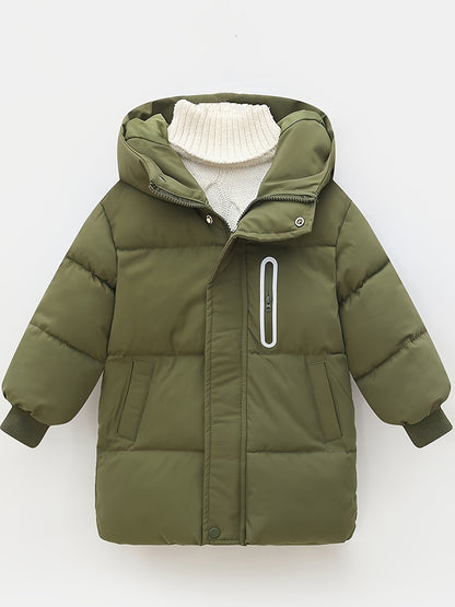 Youngsters' WarmthMax Hooded Parka Jacket - Ultra-Thick, Windproof, and Water-Resistant Winter Coat with Multiple Pockets for Boys and Girls, Machine Washable, Easy Care, and Perfect for Outdoor Play