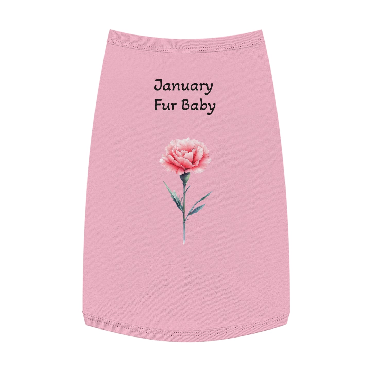 Graphic Pet Tank Top, January Fur Baby - Dog Lover Gift, Birthday Present, Floral Sleeveless Shirt, Cute Pet Apparel, Pet Owner