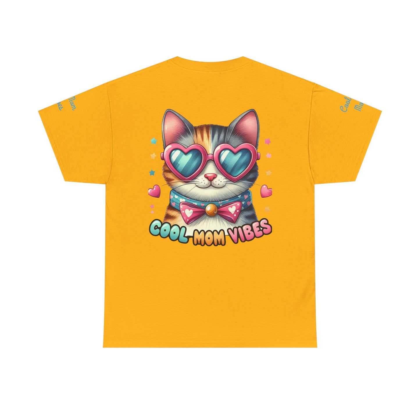 Cool Mom Vibes Cat Tee, Unisex Cotton T-Shirt, Cute Cat Shirt, Pet Lover Gift, Fun Gift for Moms, Playful Everyday Wear