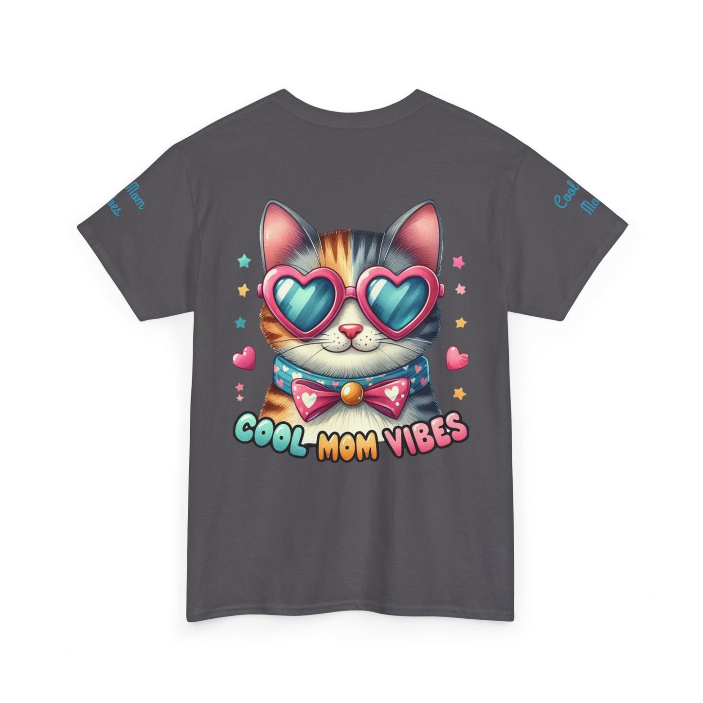 Cool Mom Vibes Cat Tee, Unisex Cotton T-Shirt, Cute Cat Shirt, Pet Lover Gift, Fun Gift for Moms, Playful Everyday Wear