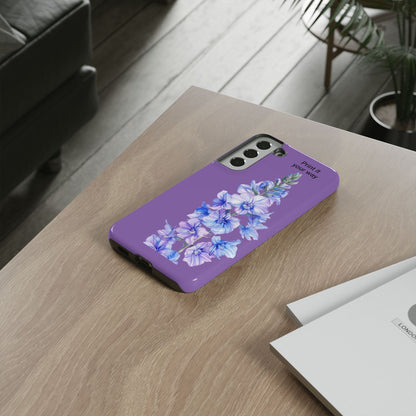 Custom cell phone tough case, Personalized Gift, July birth flower