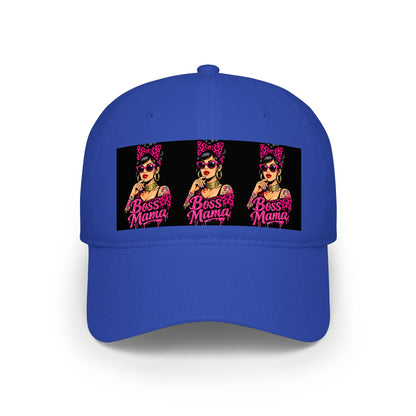 Boss Mama Low Profile Baseball Cap | Retro pop art, pink & black