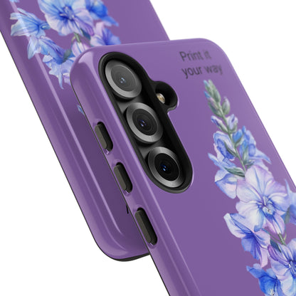 Custom cell phone tough case, Personalized Gift, July birth flower