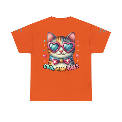 Cool Mom Vibes Cat Tee, Unisex Cotton T-Shirt, Cute Cat Shirt, Pet Lover Gift, Fun Gift for Moms, Playful Everyday Wear