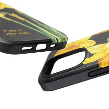 Cell Phone Cases, Daffodil March Birth Flower Impact Resistant Protective Cover, Phone Accessories, Floral Tech Gear, Birthday Gift