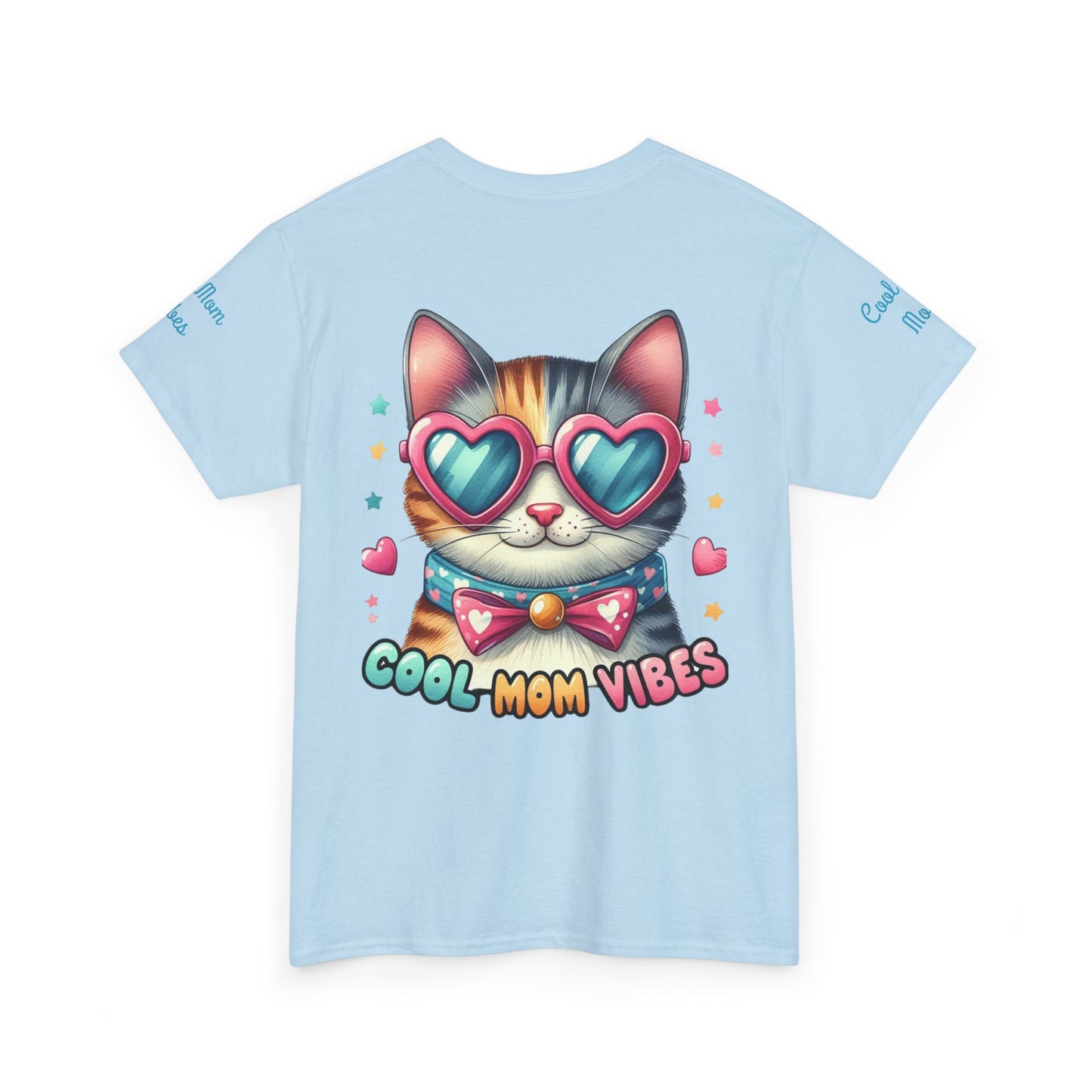 Cool Mom Vibes Cat Tee, Unisex Cotton T-Shirt, Cute Cat Shirt, Pet Lover Gift, Fun Gift for Moms, Playful Everyday Wear