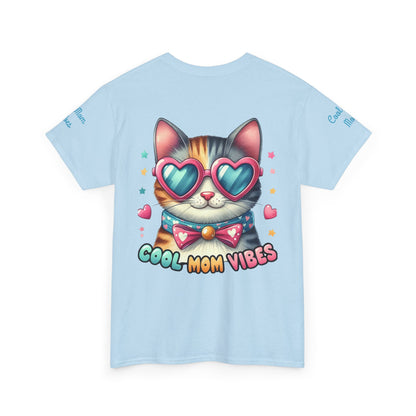Cool Mom Vibes Cat Tee, Unisex Cotton T-Shirt, Cute Cat Shirt, Pet Lover Gift, Fun Gift for Moms, Playful Everyday Wear
