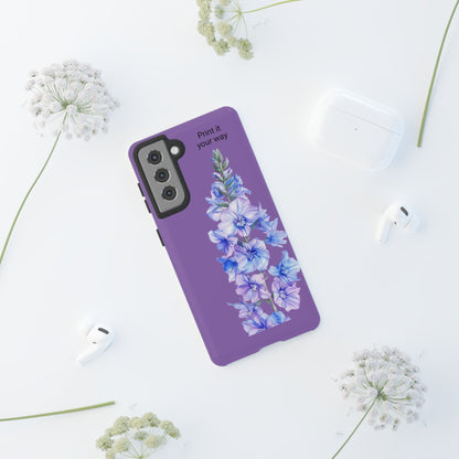 Custom cell phone tough case, Personalized Gift, July birth flower