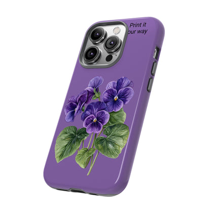 Custom cell phone tough case, Personalized Gift, February birth flower