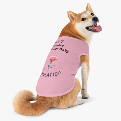 Graphic Pet Tank Top, January Fur Baby - Dog Lover Gift, Birthday Present, Floral Sleeveless Shirt, Cute Pet Apparel, Pet Owner
