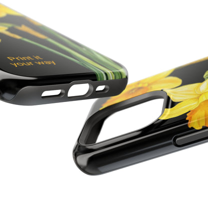 Cell Phone Cases, Daffodil March Birth Flower Impact Resistant Protective Cover, Phone Accessories, Floral Tech Gear, Birthday Gift