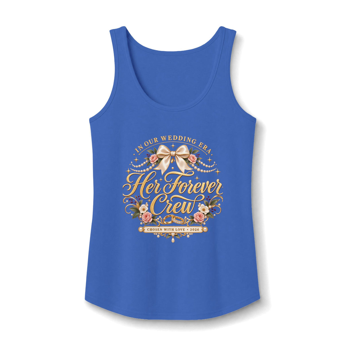 Her Forever Crew tank top | Bridal Party Floral Top