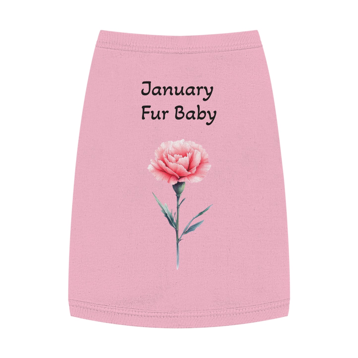 Graphic Pet Tank Top, January Fur Baby - Dog Lover Gift, Birthday Present, Floral Sleeveless Shirt, Cute Pet Apparel, Pet Owner