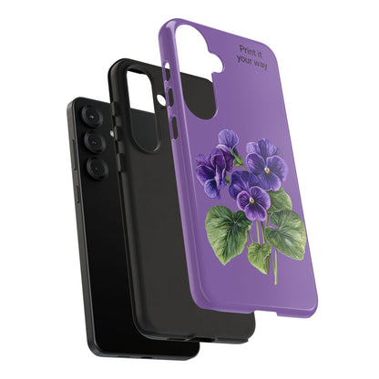 Custom cell phone tough case, Personalized Gift, February birth flower