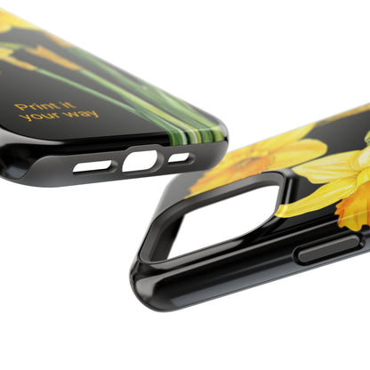 Cell Phone Cases, Daffodil March Birth Flower Impact Resistant Protective Cover, Phone Accessories, Floral Tech Gear, Birthday Gift
