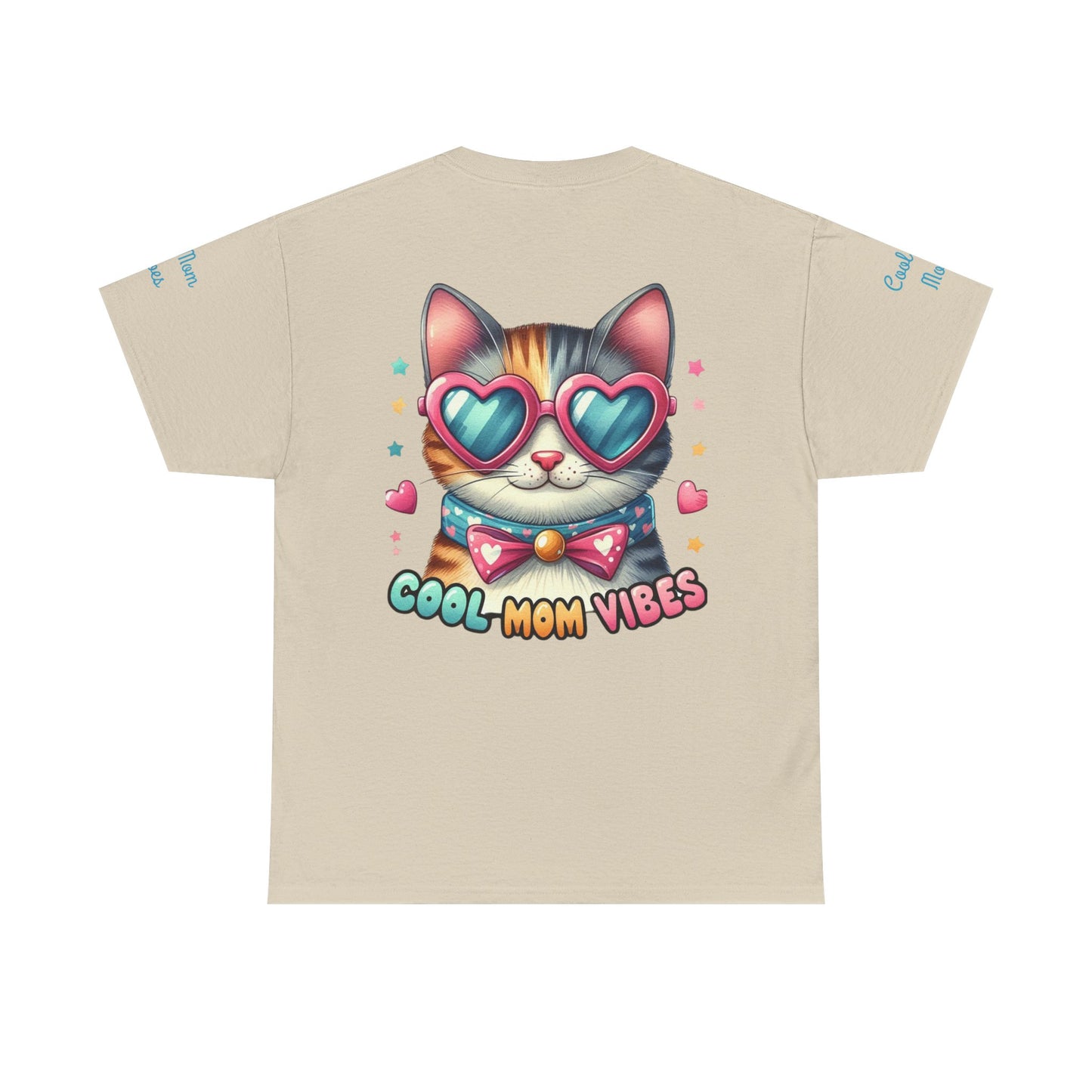 Cool Mom Vibes Cat Tee, Unisex Cotton T-Shirt, Cute Cat Shirt, Pet Lover Gift, Fun Gift for Moms, Playful Everyday Wear