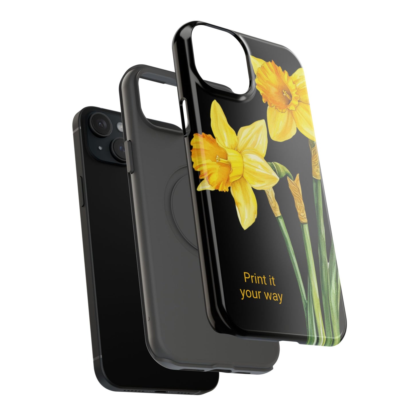 Cell Phone Cases, Daffodil March Birth Flower Impact Resistant Protective Cover, Phone Accessories, Floral Tech Gear, Birthday Gift