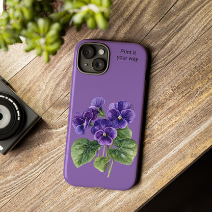 Custom cell phone tough case, Personalized Gift, February birth flower