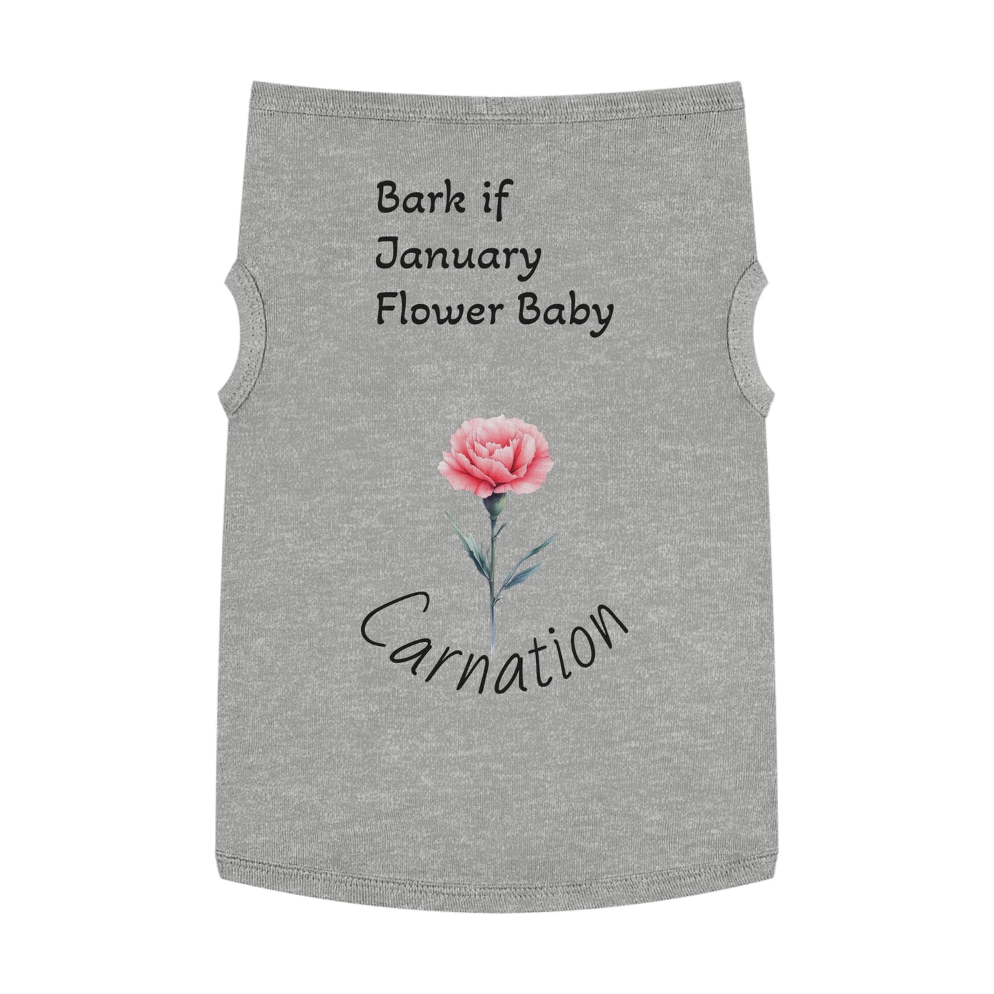 Graphic Pet Tank Top, January Fur Baby - Dog Lover Gift, Birthday Present, Floral Sleeveless Shirt, Cute Pet Apparel, Pet Owner