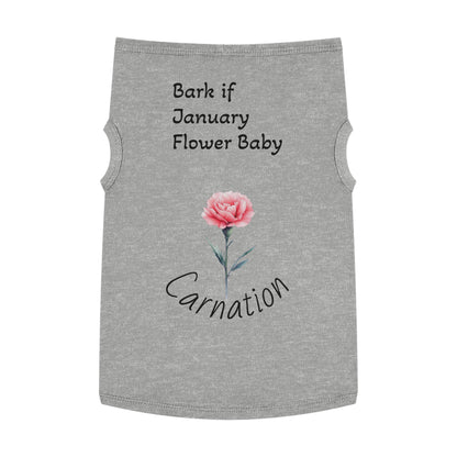 Graphic Pet Tank Top, January Fur Baby - Dog Lover Gift, Birthday Present, Floral Sleeveless Shirt, Cute Pet Apparel, Pet Owner