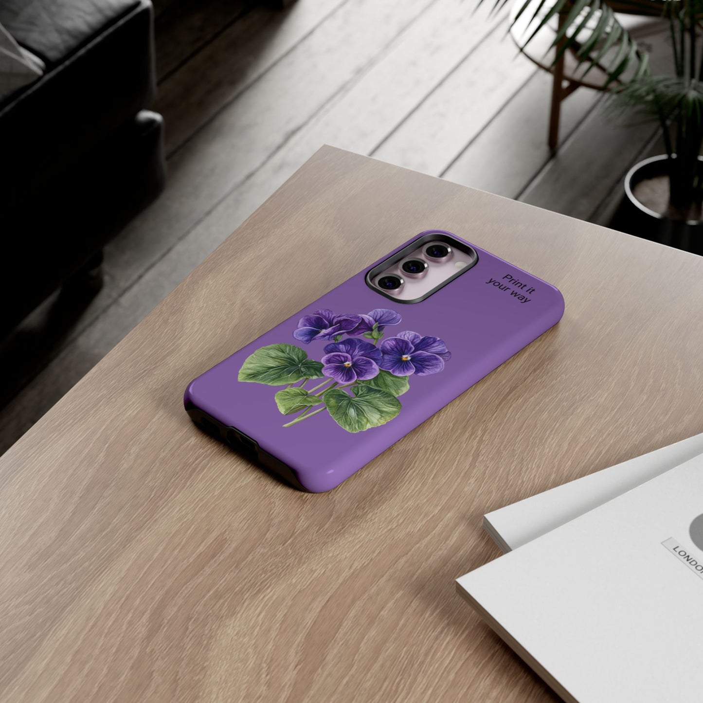 Custom cell phone tough case, Personalized Gift, February birth flower