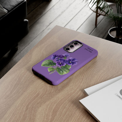 Custom cell phone tough case, Personalized Gift, February birth flower