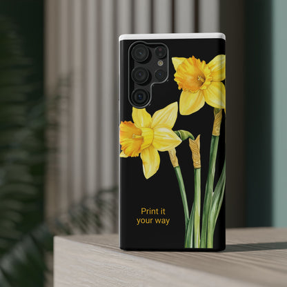 Cell Phone Cases, Daffodil March Birth Flower Impact Resistant Protective Cover, Phone Accessories, Floral Tech Gear, Birthday Gift