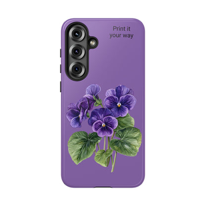 Custom cell phone tough case, Personalized Gift, February birth flower
