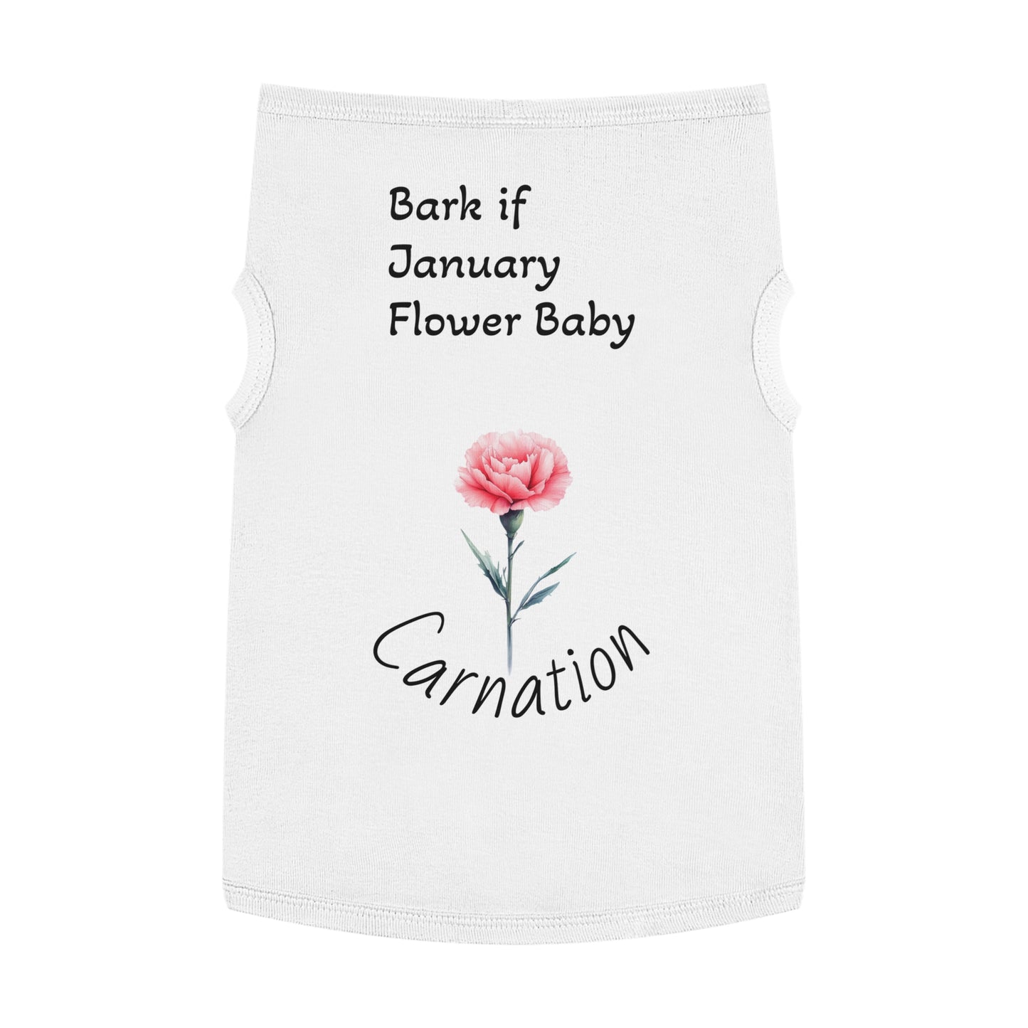 Graphic Pet Tank Top, January Fur Baby - Dog Lover Gift, Birthday Present, Floral Sleeveless Shirt, Cute Pet Apparel, Pet Owner