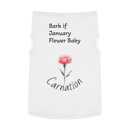 Graphic Pet Tank Top, January Fur Baby - Dog Lover Gift, Birthday Present, Floral Sleeveless Shirt, Cute Pet Apparel, Pet Owner