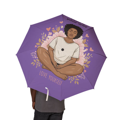 Umbrella, Chic Stylish Compact Foldable Travel Rain Parasol - Fashionable Portable Accessory for Women, Designer Weather Resistant Canopy,