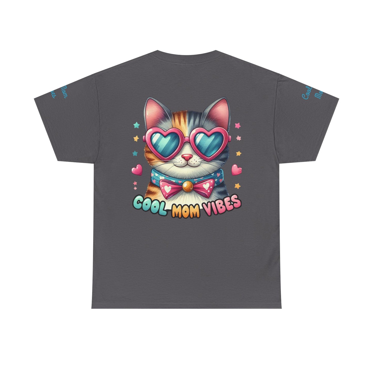 Cool Mom Vibes Cat Tee, Unisex Cotton T-Shirt, Cute Cat Shirt, Pet Lover Gift, Fun Gift for Moms, Playful Everyday Wear