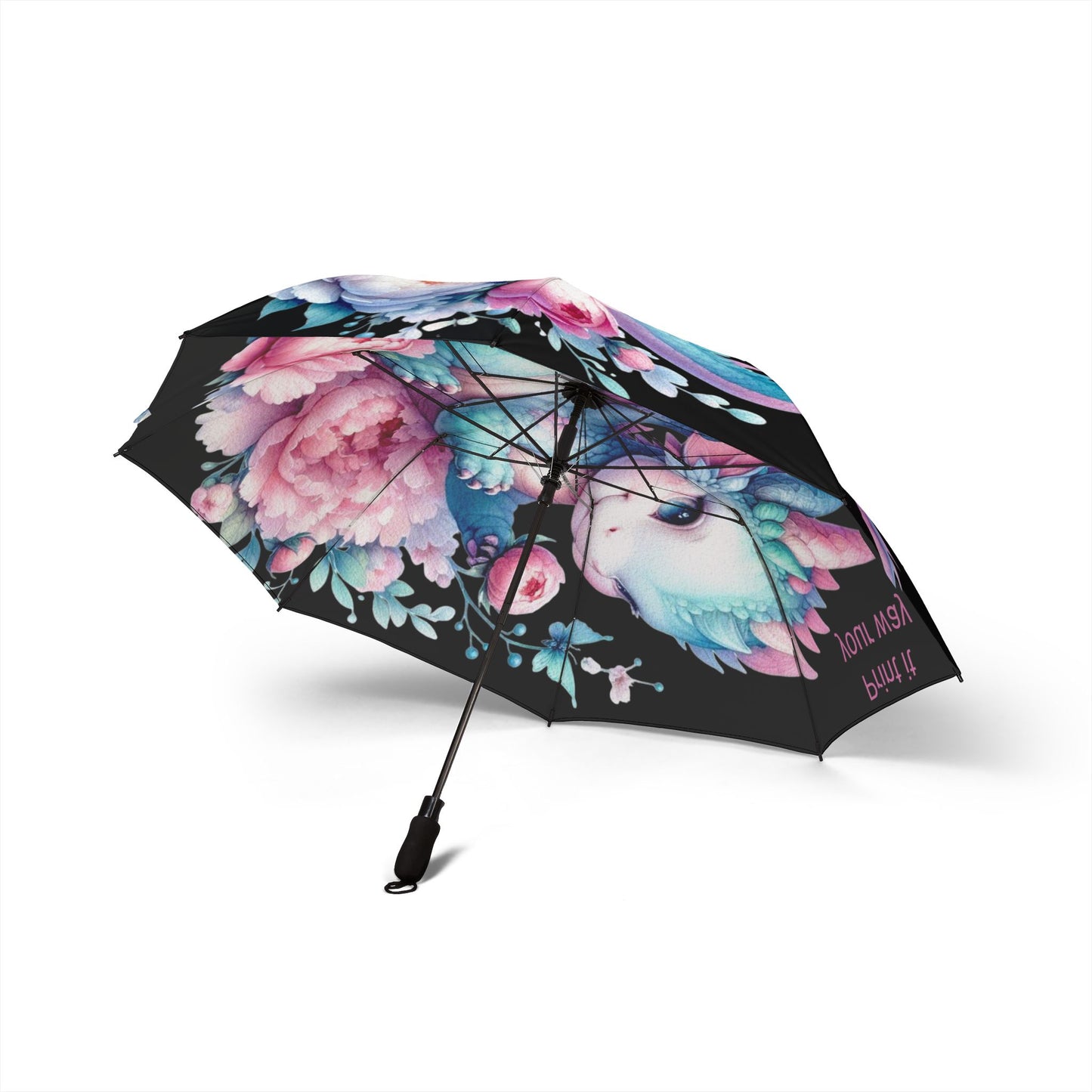 Dragon Floral Umbrella, Stylish Folding Umbrella, Cute Rain Gear, Gifts for Her, Rainy Day Accessories, Outdoor Essentials, Art Umbrella