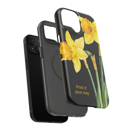 Cell Phone Cases, Daffodil March Birth Flower Impact Resistant Protective Cover, Phone Accessories, Floral Tech Gear, Birthday Gift