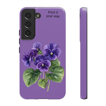 Custom cell phone tough case, Personalized Gift, February birth flower
