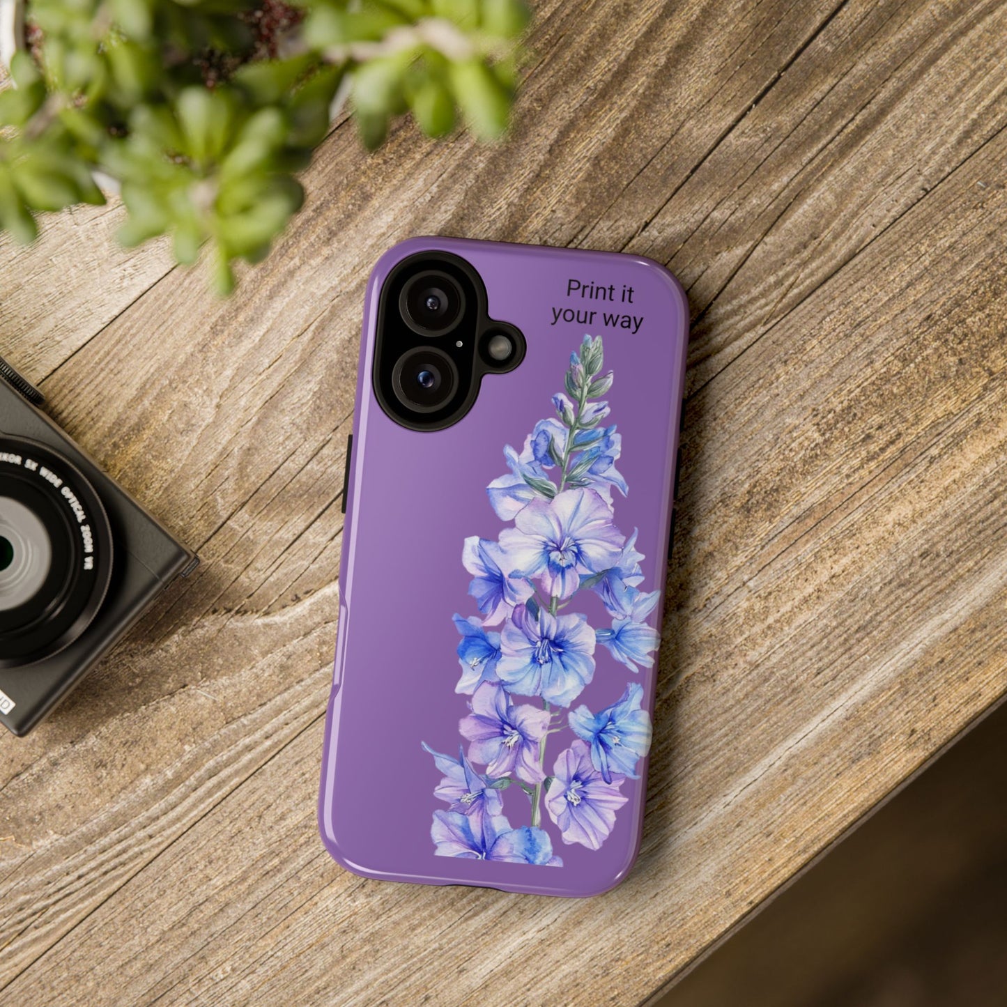 Custom cell phone tough case, Personalized Gift, July birth flower