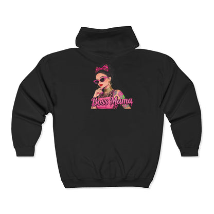 Boss Mama Zip Hoodie | Personalized Rachel, Pink Mom Design