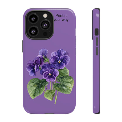 Custom cell phone tough case, Personalized Gift, February birth flower