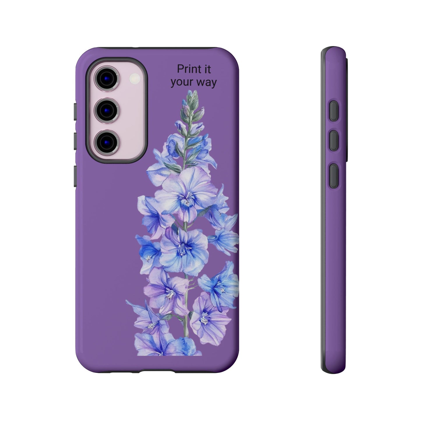 Custom cell phone tough case, Personalized Gift, July birth flower