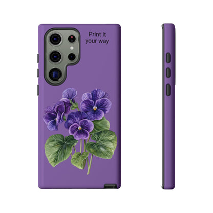 Custom cell phone tough case, Personalized Gift, February birth flower