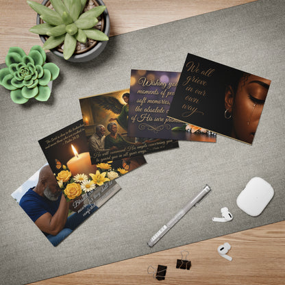 Customizable African American/Black Sympathy Religious Condolence Cards, Multi-Design 5-Pack