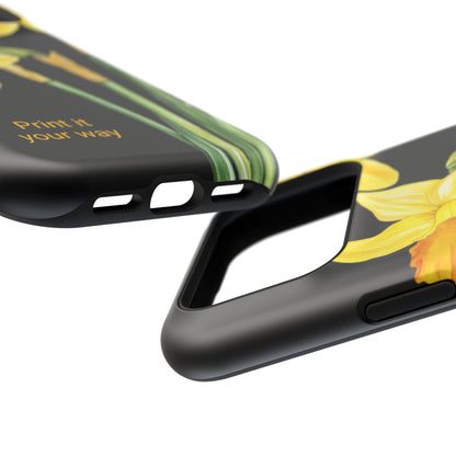 Cell Phone Cases, Daffodil March Birth Flower Impact Resistant Protective Cover, Phone Accessories, Floral Tech Gear, Birthday Gift