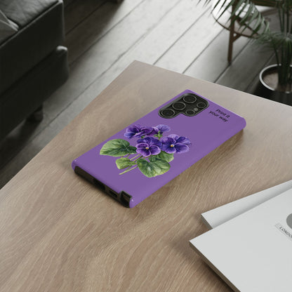 Custom cell phone tough case, Personalized Gift, February birth flower