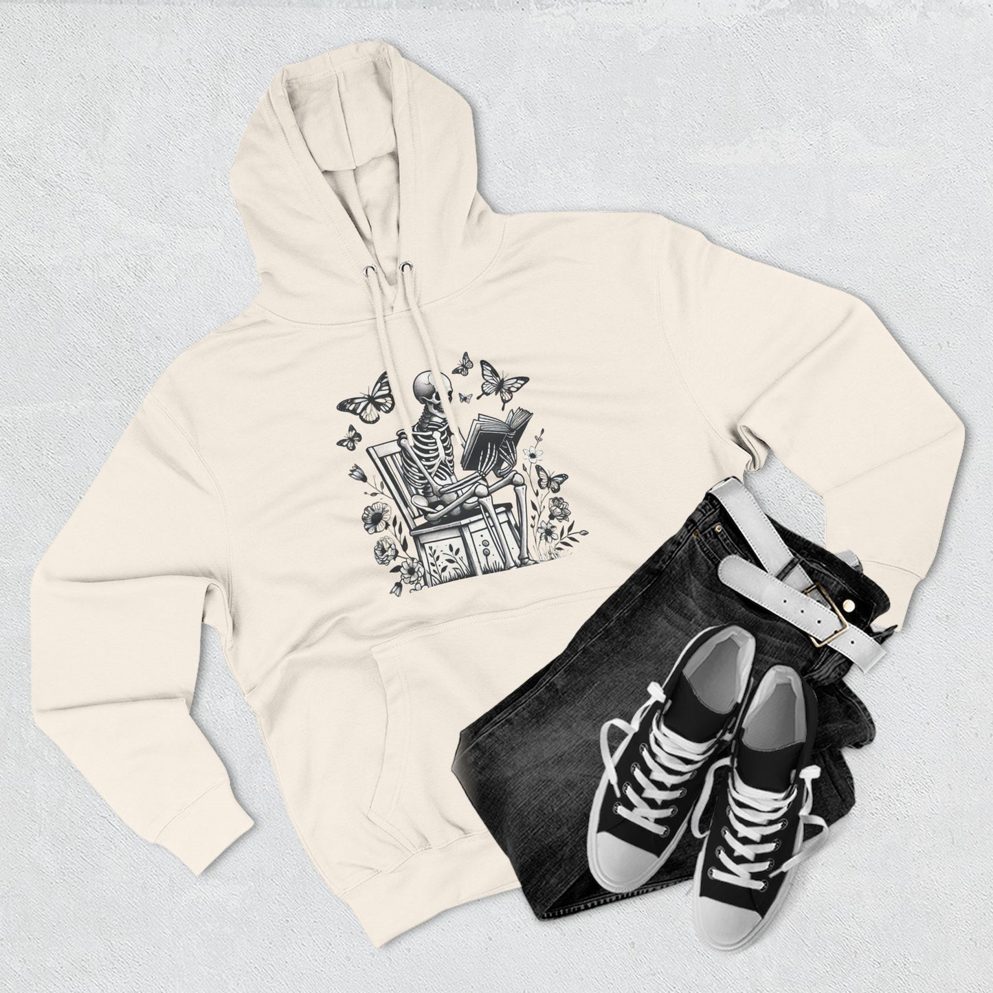 SkeletonHoodie - Perfect for Book Lovers, Readers, Unisex Sweatshirt, Relaxed Everyday Wear