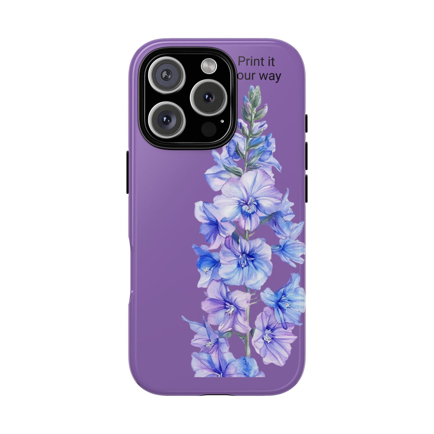 Custom cell phone tough case, Personalized Gift, July birth flower