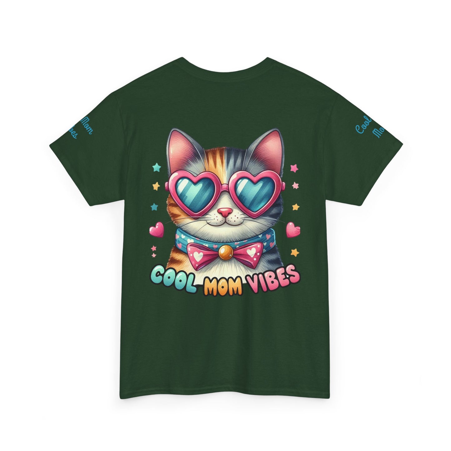 Cool Mom Vibes Cat Tee, Unisex Cotton T-Shirt, Cute Cat Shirt, Pet Lover Gift, Fun Gift for Moms, Playful Everyday Wear