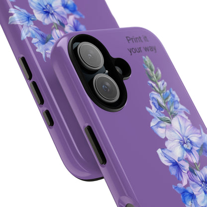 Custom cell phone tough case, Personalized Gift, July birth flower