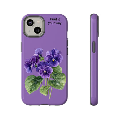 Custom cell phone tough case, Personalized Gift, February birth flower